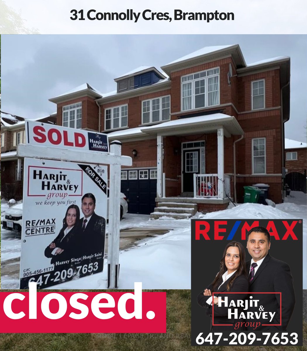 HarjitHarvey's tweet photo. ANOTHER CLOSED by Harjit&Harvey Group!
647-209-7653
#harjitharvey #harjitharveygroup #harjitsaini #harveysingh #vanshsaini #karandhami #wekeepyoufirst #remax #remaxagents #realestateagent #Bramptonrealestatemarket #yyz #Brampton #fletcherswest #sandringham #semiDetached #closed https://t.co/oYDnLaeEEo