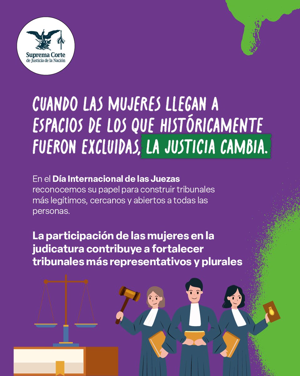 Cuando las mujeres llegan a espacios de los que históricamente fueron excluidas, la justicia se transforma.

En el Día Internacional de las Juezas reconocemos su contribución para fortalecer tribunales más transparentes, inclusivos y representativos.

Reafirmamos el compromiso