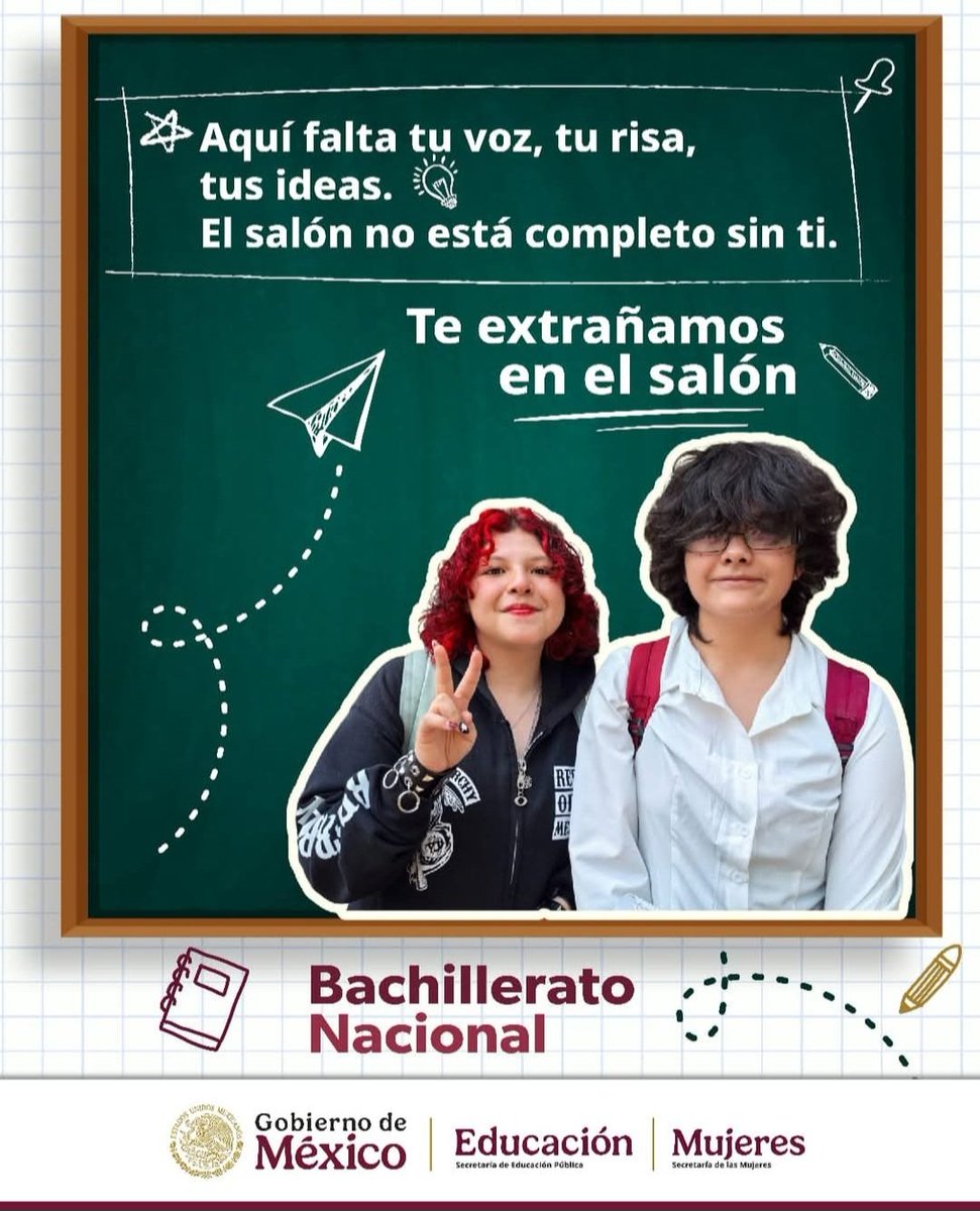 de_almoloya's tweet photo. 🥺📚✨¡TE EXTRAÑAMOS EN EL SALÓN!
¡Regresa, te extrañamos en el salón! Si pausaste tus estudios en el ciclo pasado, aún puedes retomar el camino.
Acércate y comunícate a tu plantel.

#TeExtrañamosEnElSalón  

#NosFaltasTú 
#BachilleratoNacional https://t.co/SFBNep3wWY