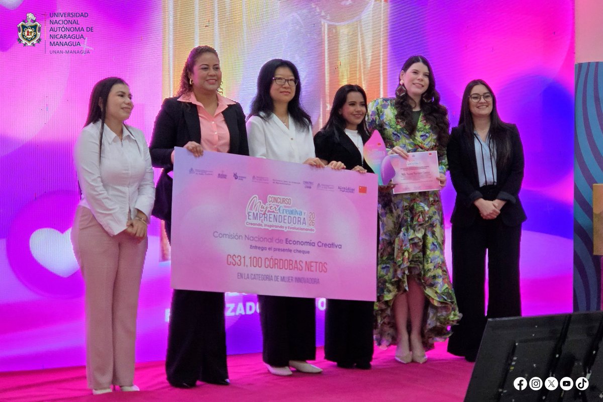 UNANManagua's tweet photo. ¡Orgullo UNAN-Managua!
Por segunda ocasión, estudiantes de Ingeniería Agroindustrial de la UNAN-Managua/CUR-Estelí obtienen el Primer Lugar nacional en la categoría Mujer Innovadora en la segunda edición del concurso “Mujer Creativa y Emprendedora: Creando, inspirando y evolucionando”, coordinado por la Secretaría de Economía Creativa de la Presidencia con financiamiento de la hermana República de China. El emprendimiento ganador “El Doradito” muestra cómo la unión de ciencia, tecnología, saberes y entusiasmo joven impulsan la innovación y el talento de nuestras estudiantes.
#2026SiempreMásAllá
#2026VivaSandino
#EducaciónAlServicioDelPueblo
#SomosUNANManagua
#UniversidadPuebloPresidente