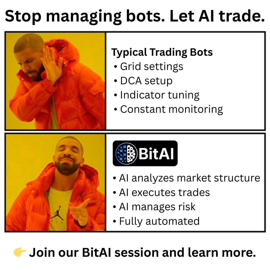 Most trading bots be like: “Please configure your strategy.” BitAI be ...
