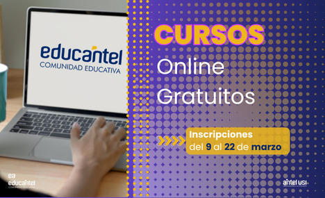 📢¡Están abiertas las inscripciones para los cursos a dictarse en abril en Educantel!
👉 Inscripciones del 9 al 22 de marzo en: usi.org.uy/cursos.
✅Inicio de cursos: 8 de abril.
✍️Consultas en educantel@antel.com.uy.