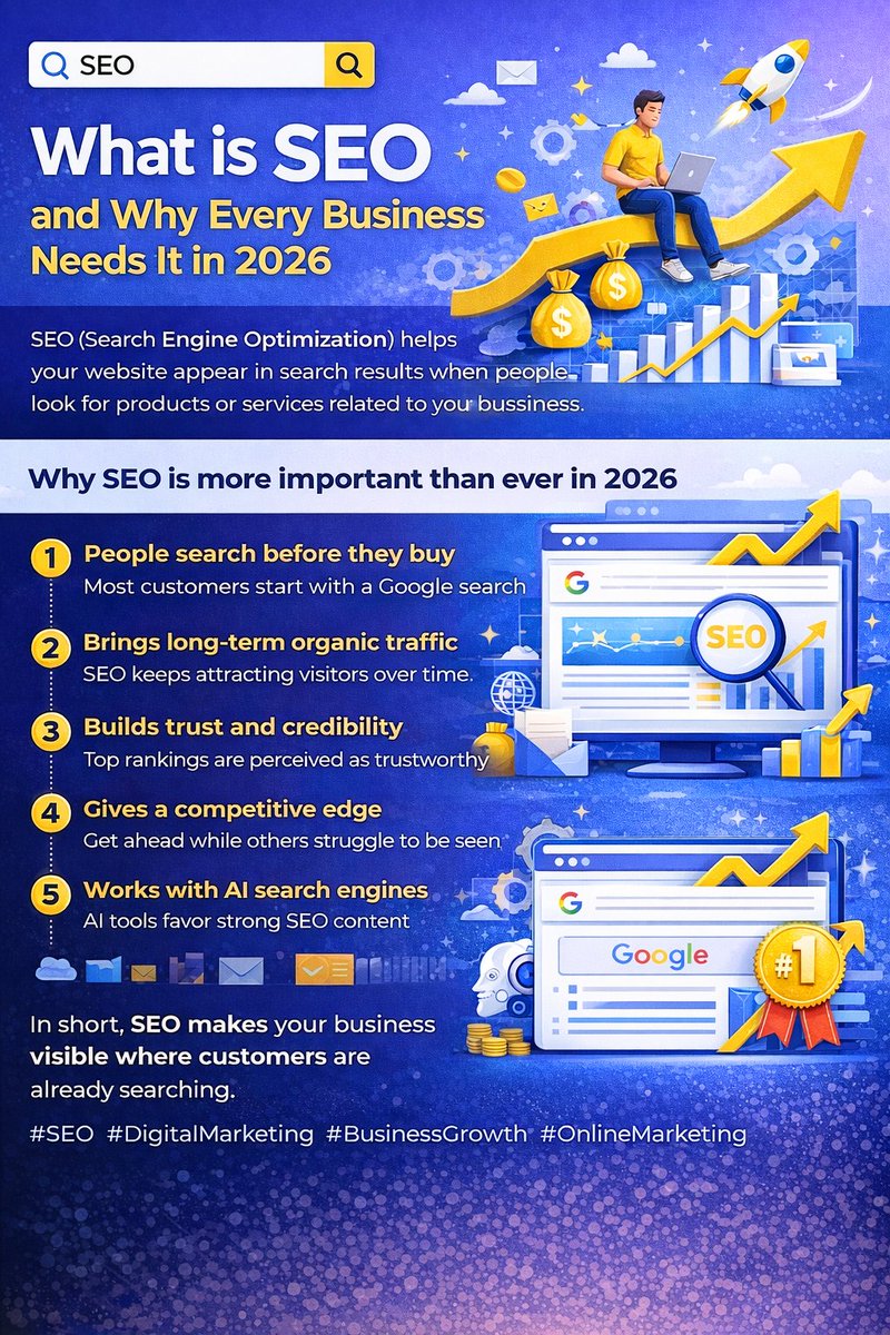 aiofferhuntrs's tweet photo. 🚀 Why SEO is more important than ever in 2026

#SEO #DigitalMarketing #BusinessGrowth #OnlineMarketing #SearchEngineOptimization https://t.co/aNBkLUHs4I