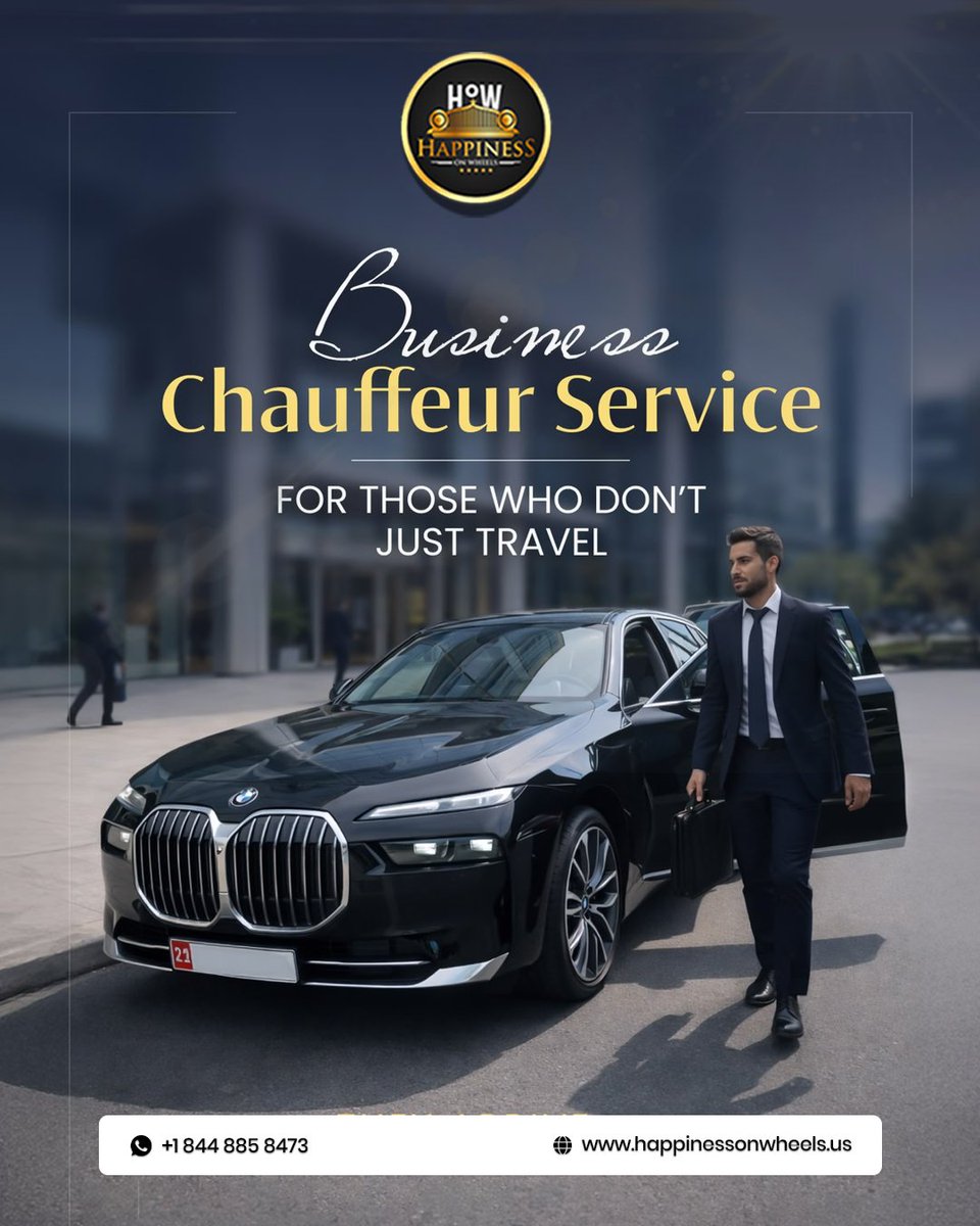 happinesswheel's tweet photo. Travel in style with HappinessOnWheels Chauffeur Service. Experience executive-level comfort designed for professionals who value punctuality, privacy, and prestige. Your journey, handled with class and reliability. 🚘✨ #ChauffeurService #LuxuryTravel #ExecutiveTravel https://t.co/3hkGlx9rlp
