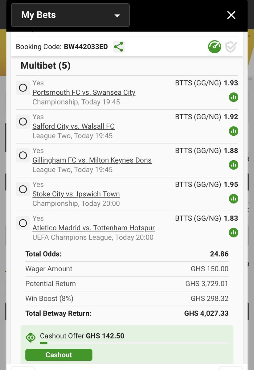 KofiBenson000's tweet photo. Today’s picks 

10 +👉 BW44209380

20 + 👉 BW442033ED
                
Lets get it today 💚 🙏 
BetResponsibly 🫵 https://t.co/MDynSASawC