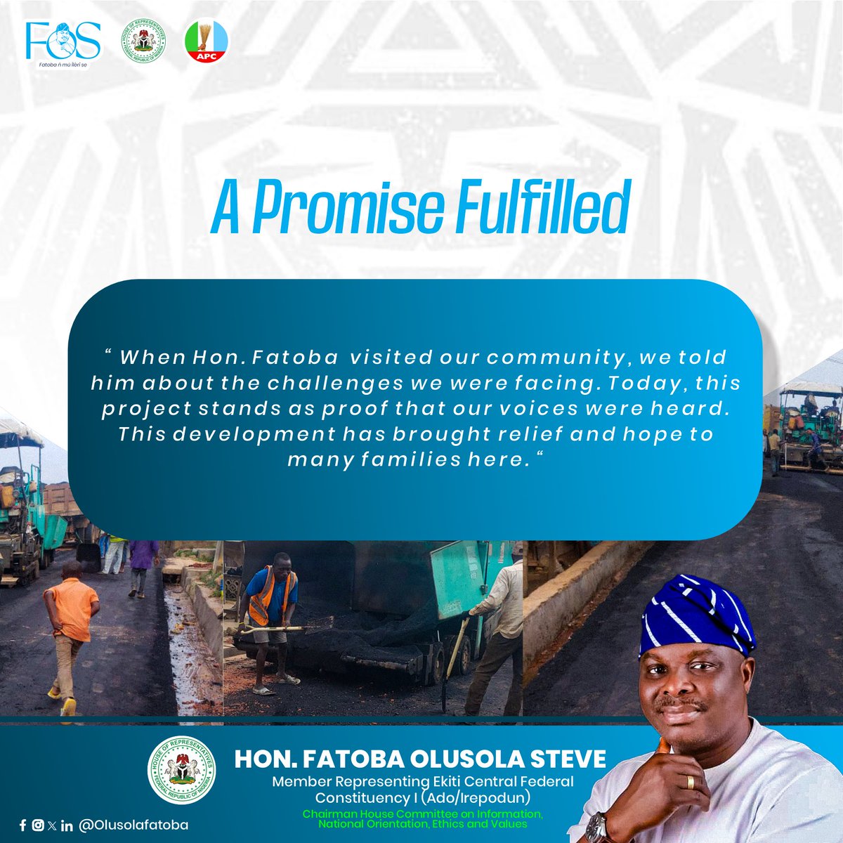 Grateful to witness the real impact of the projects we bring to our communities.

Hearing directly from beneficiaries is a reminder that public service must always put people first.

I remain committed to ensuring development reaches every part of our constituency.