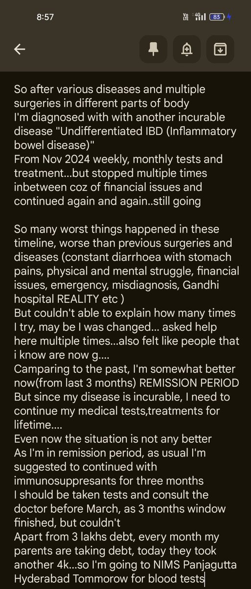 shivaprabha22's tweet photo. About my health issues....
I will share all the things happened in this timeline on one day in detail
I'm attaching NIMS hospital follow-up docs to this thread https://t.co/j8zKgwOQOy