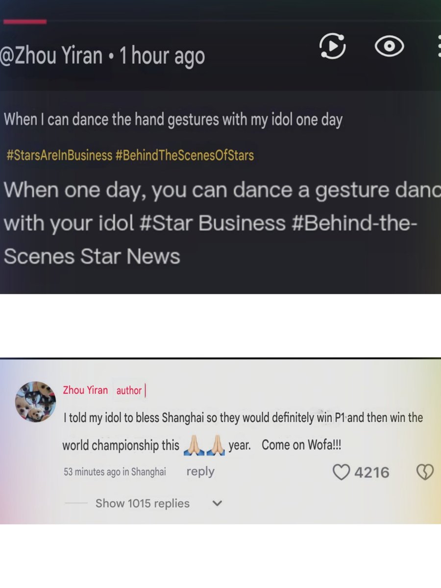 zhou yiran's caption on the video was "when one day, you can do a gesture dance with your idol"

he also added that he told charles he's manifesting p1 in shanghai for him and he wants charles to win the wdc 🫶🏽