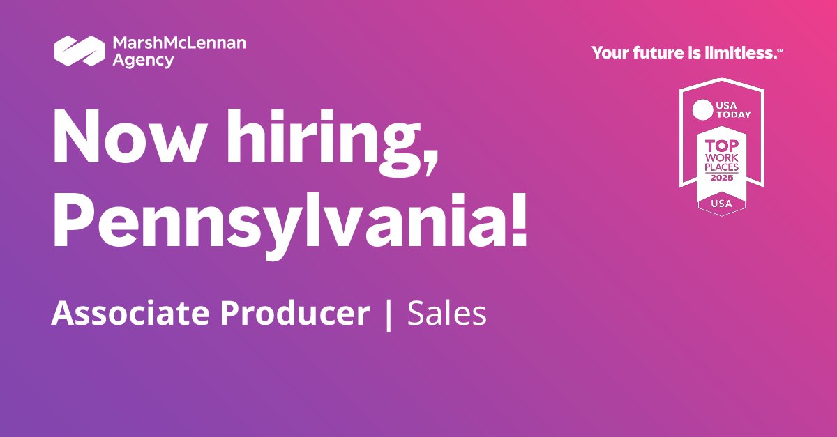 Marsh_MMA's tweet image. We’re looking for an Associate Producer!

If you have 1–3 years of sales experience or come from an employee benefits background and want to move toward a sales track, this could be a great next step: bit.ly/4umikWo

#Careers #NowHiring #ApplyToday