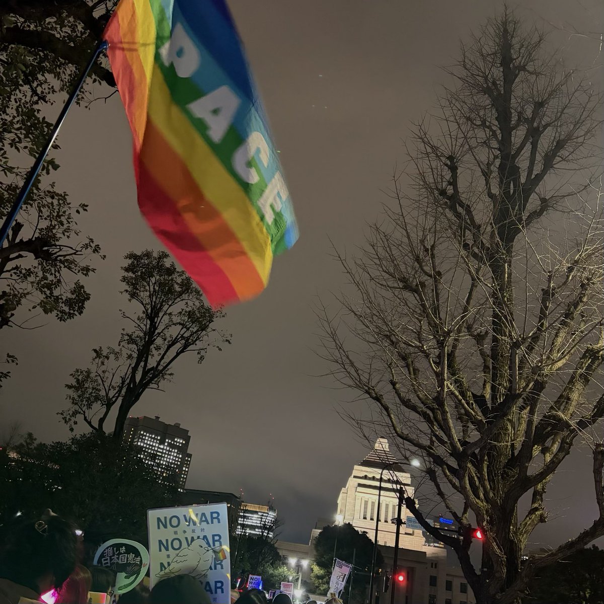 今日は8,000人が集まったそう。ここにいる全ての人が、戦争に反対し、平和を望んでいることに、希望が繋がるような心地がする。 #平和憲法を守る0310