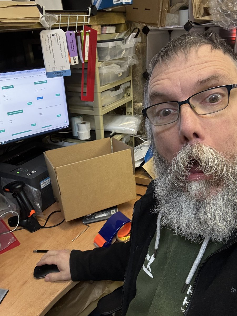 It’s just me in the workshop picking and packing orders like one of Santa’s happy elves, albeit a hairy one. Wish me luck.
#estim