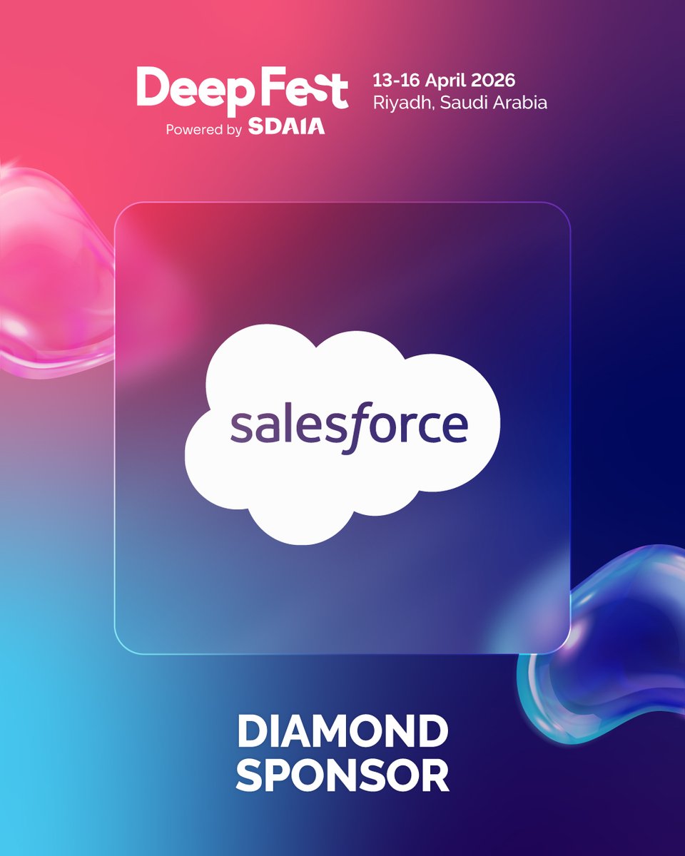 deepfestai's tweet photo. Data-driven platforms sit at the center of how organizations manage relationships, services, and decision-making. As a Diamond Sponsor at DeepFest, Salesforce supports the use of intelligent platforms across enterprise environments.

During DeepFest, Salesforce will highlight how connected data supports operational clarity and AI-informed workflows.

#DeepFest26 #LiveTomorrowToday