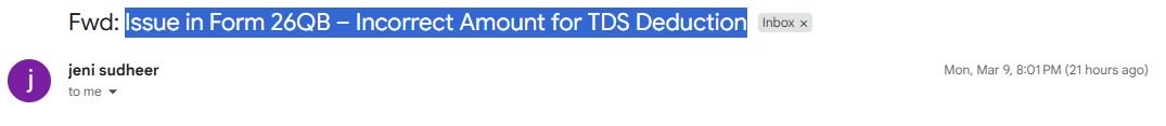 CAAmol_Ingle's tweet photo. Issue in Form 26QB – Incorrect Amount for TDS Deduction https://t.co/1JzBGCREgA