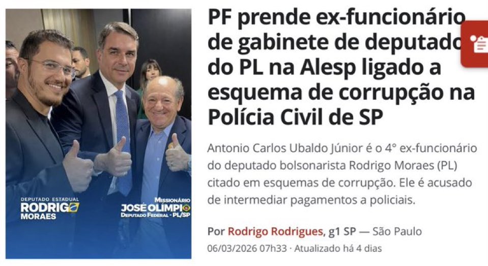 Não acredito que é do PL!
Já pensou, que se Flávio Rachadinha ganhasse (Deusulive!), essa turma toda do PL passa a tomar conta do Brasil!
Vá de retro, Satanás!