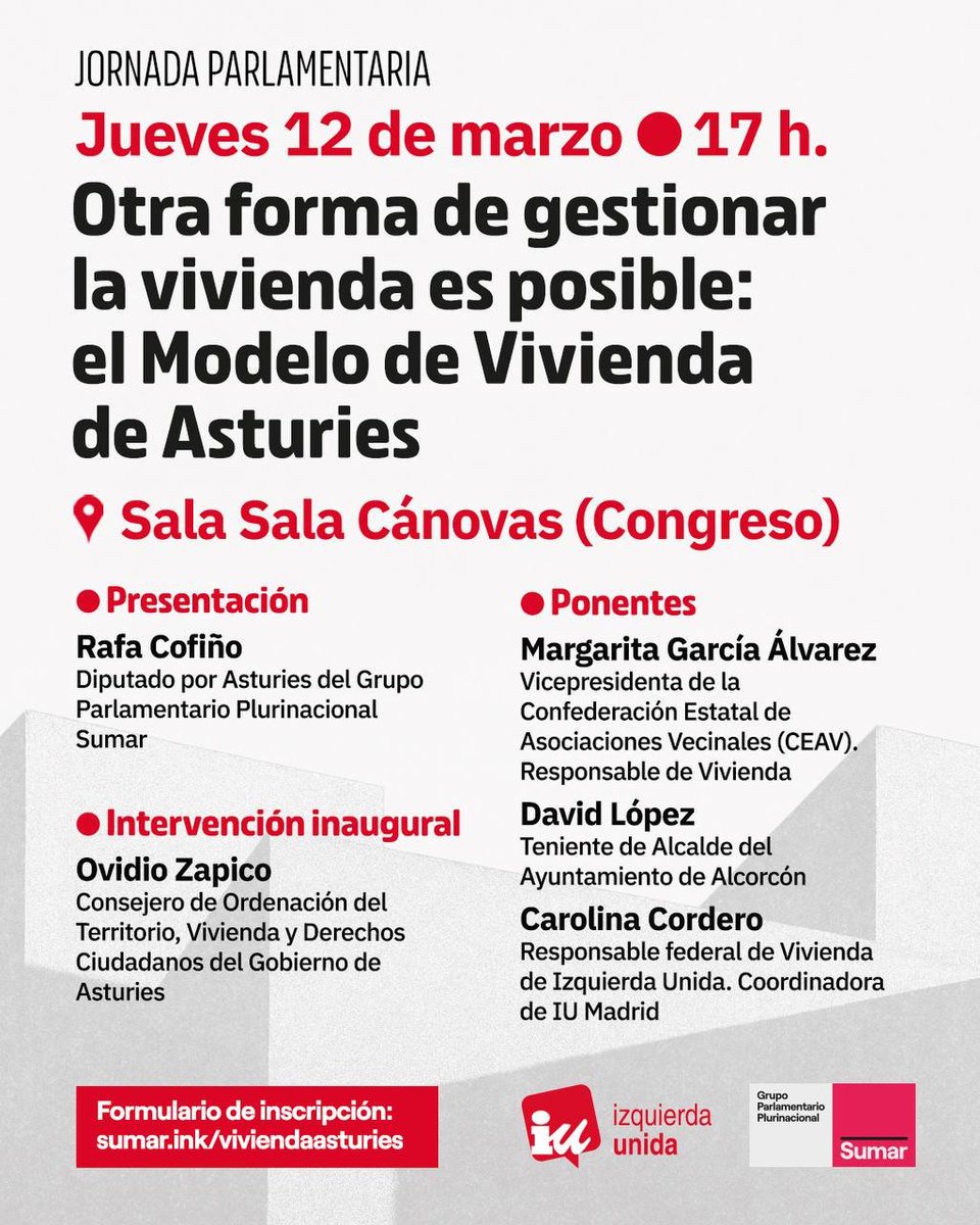 🏘️¡Nos vemos este jueves!  

Existen formas más allá de la mercantilización y la especulación para afrontar la crisis estructural del mercado de la vivienda.   

Generar políticas públicas para posibilitar la vivienda garantizada para todas. 👇