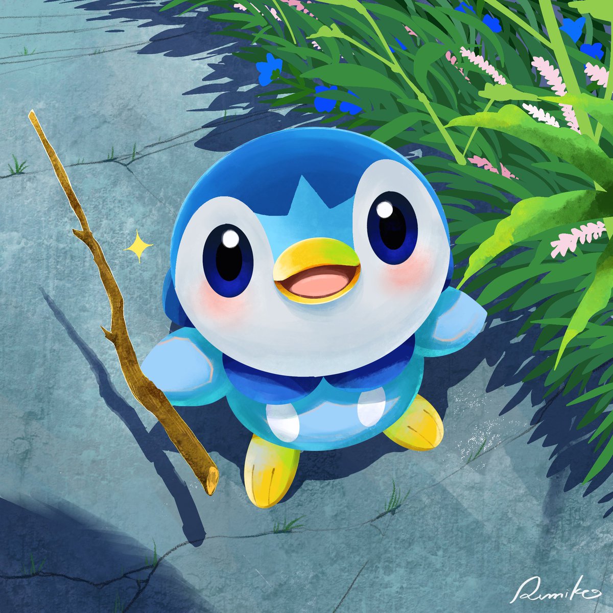 ポッチャマとお散歩(妄想)

 #水ポケモンの日