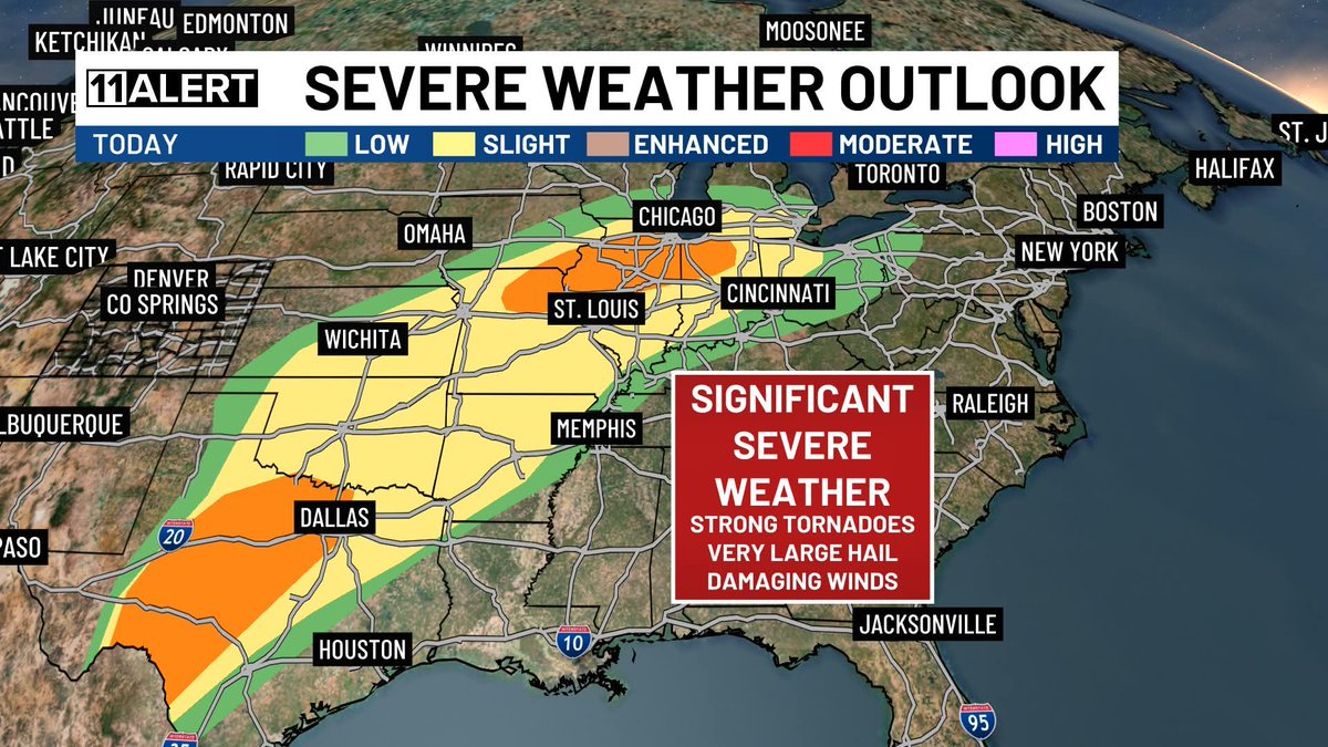 A quick reminder that severe weather season is not far away: the first significant outbreak of the season is expected over the central US today! The main tornado risk will be in Illinois, the largest hail is expected in Texas.

SoCo forecast: kktv.com/weather