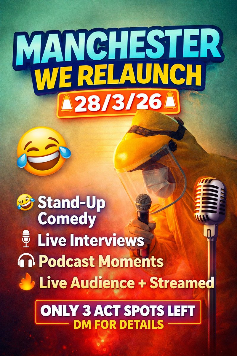 comedy_unfpod's tweet photo. We’re kicking off SAT 28/3/26 in Manchester...  

*ONLY 3 SPOTS LEFT*

FULL INFO https://t.co/SjPvkEDbze

#comedy #podcastandchill #Podcasts #manchester https://t.co/Xgg9hCQMcq