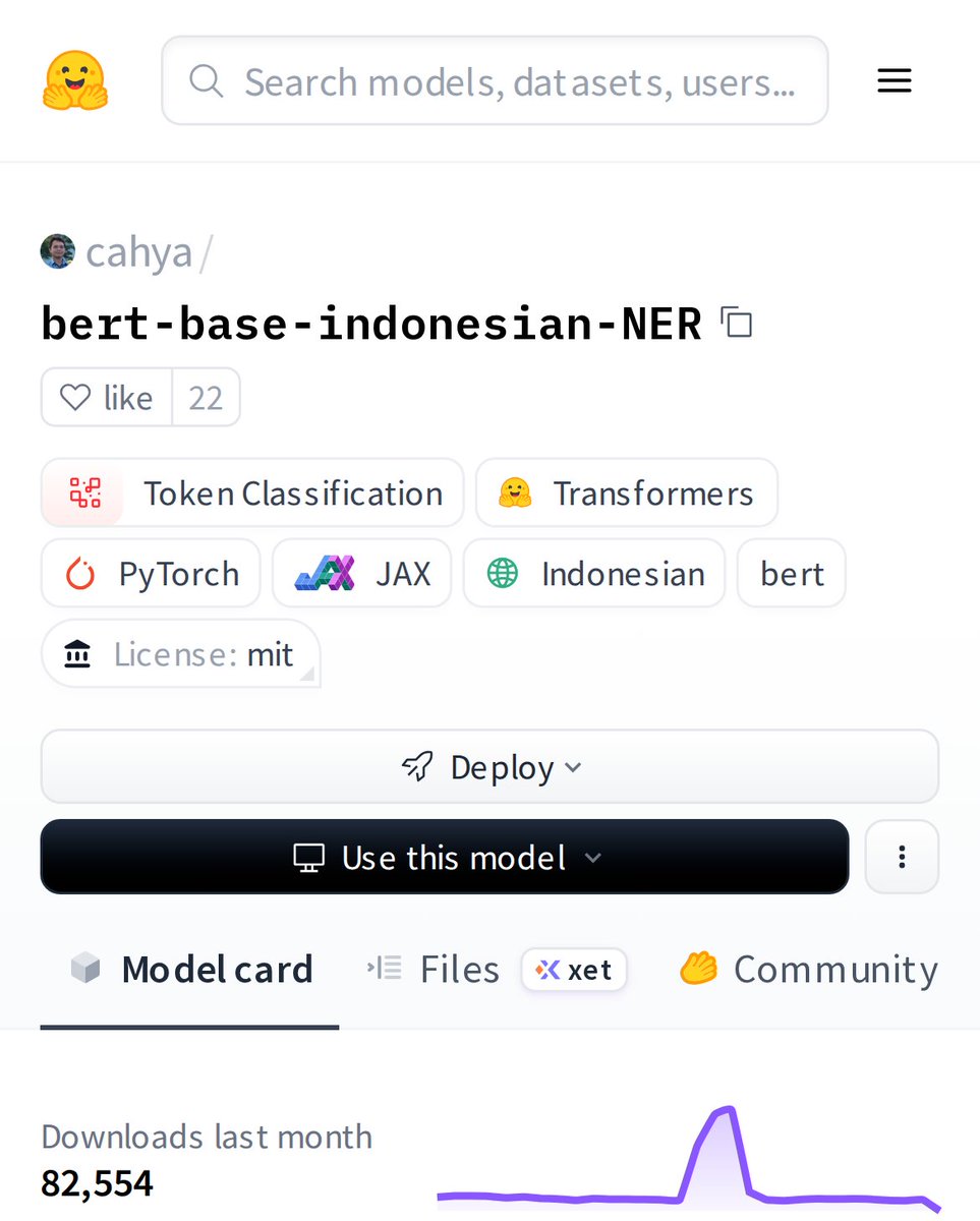 Meet a specialized AI that understands Indonesian text like never before. This BERT-based model is trained specifically for Named Entity Recognition in Indonesian. It can automatically identify people, organizations, locations, and more in Indonesian text. Perfect for developers