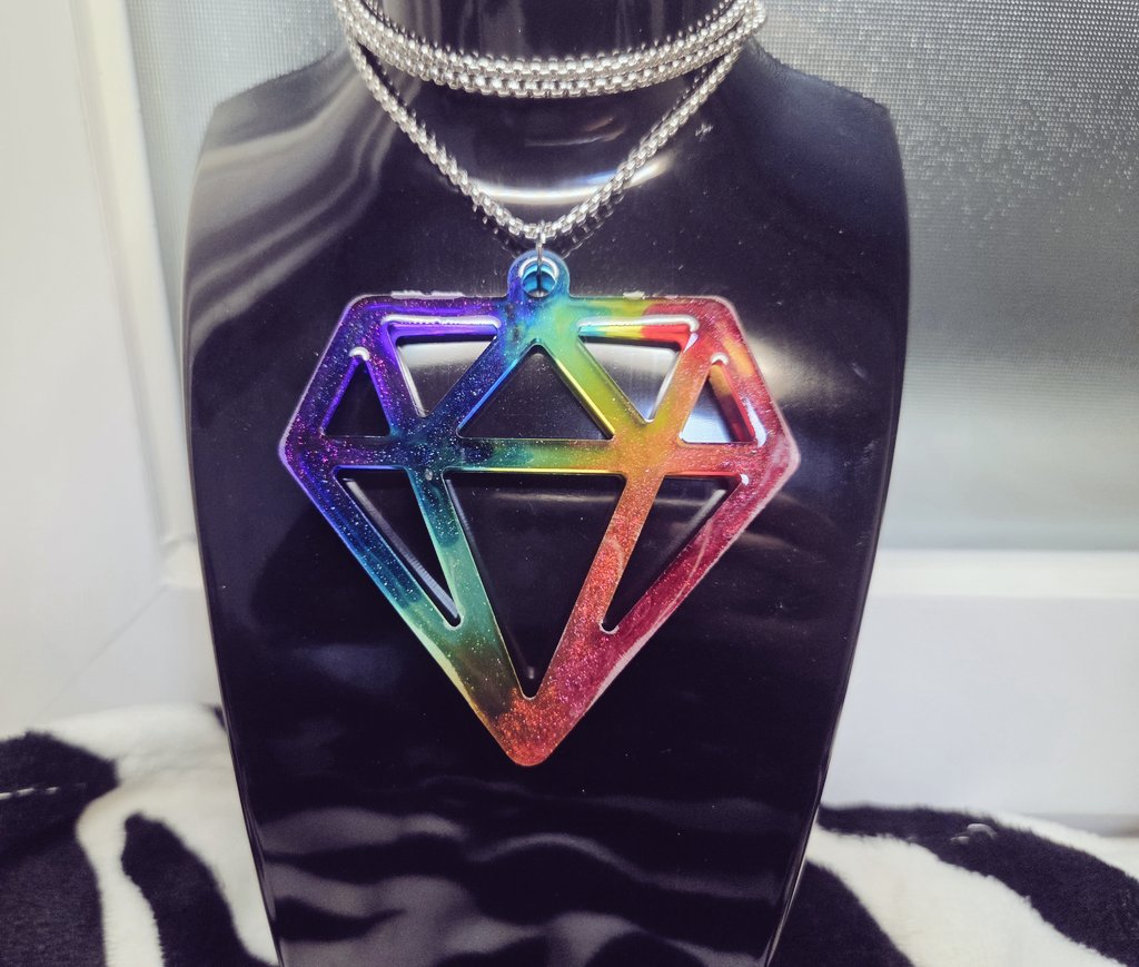 bleedingvelvets's tweet photo. I sold my first accessory 
rainbow diamond resin necklace 

@xxleekalelix4xx 
#scene #emo https://t.co/M3oyd1GvKx