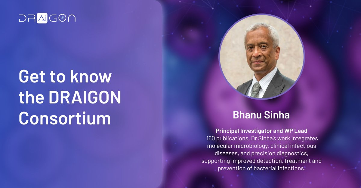 draigon_eu's tweet image. Get to know #DRAIGON
Bhanu Sinha is a Principal Investigator and WP lead for DRAIGON with expertise in #microbiology, clinical infectious #diseases and #diagnostics.
He's helping keep DRAIGON aligned with the needs of clinical microbiology and infectious diseases