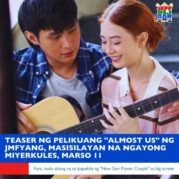 JeffOGarcia47's tweet photo. Masisilayan na ngayong Miyerkules, Marso 11 ang teaser ng upcoming #JMFyang movie na #AlmostUs, na co-production ng #RegalFilms at #Project8Projects.
Kinumpirma rin ni Sir @ericjohnsalut na mapapanood rin ang #AlmostUsTeaser sa @ABSCBN platforms.
ALMOST US, in cinemas, May 6! https://t.co/FfVPKGFTcR