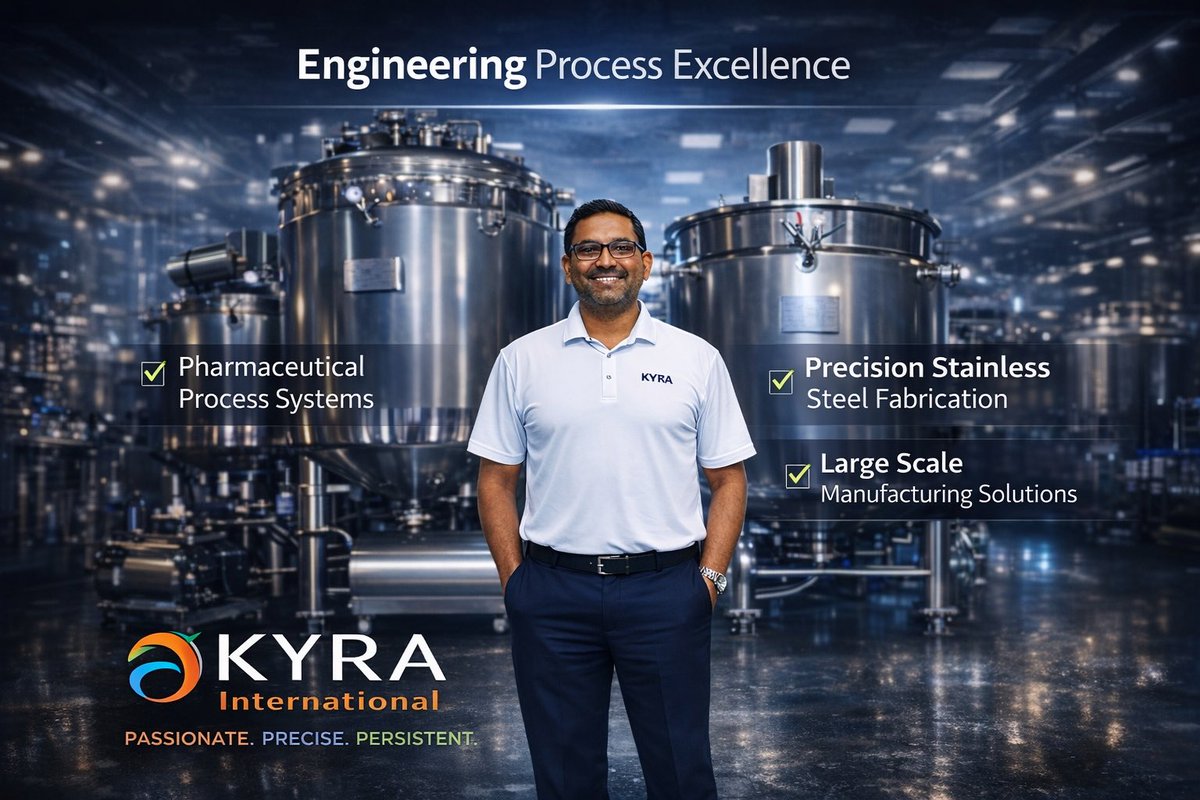guptamba08's tweet photo. Engineering Process Excellence✨💜
Behind every successful pharmaceutical manufacturing line lies precision engineering, robust fabrication, and a commitment to quality.
Kyra International
Passionate. Precise. Persistent.

#KyraInternational
#ProcessEngineering @LtdKyra https://t.co/BZsURD1ET3