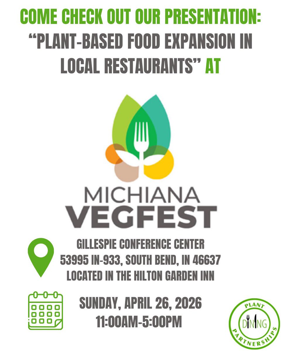 PlantDining's tweet photo. Excited to see everyone at Michiana VegFest! https://t.co/NMDIVMRc0I