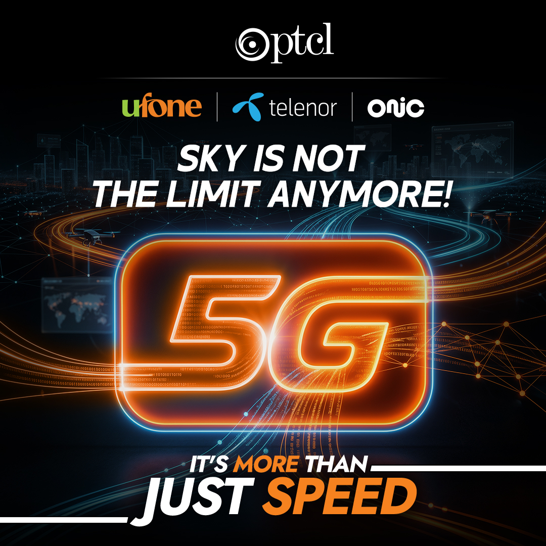Ufone's tweet image. For the first time in Pakistan, proudly introducing an era of new possibilities. Get ready for 5G with Ufone, Telenor Pakistan, and Onic — because the future is more than just speed! 🇵🇰 

#5G #5GPakistan #DigitalPakistan #Ufone #TelenorPakistan #Onic