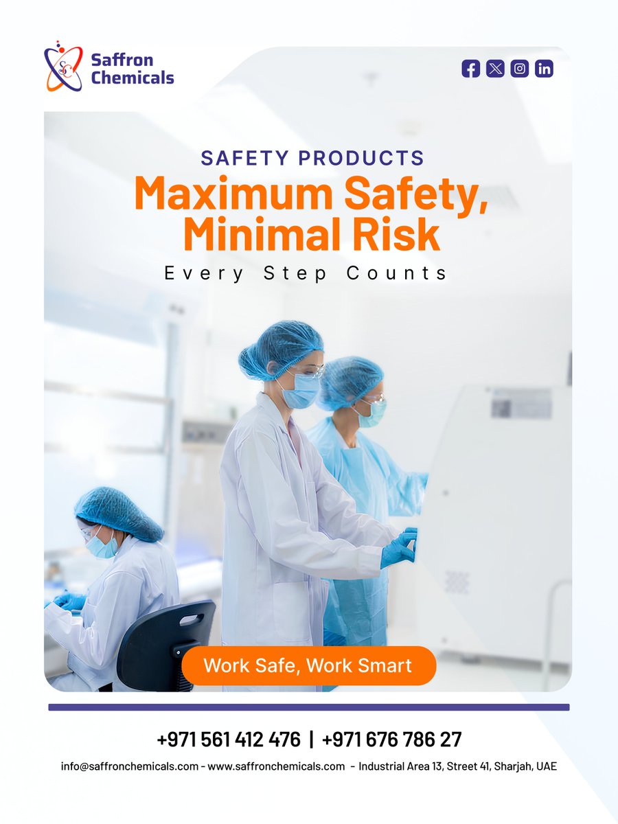 saffronchemical's tweet image. Saffron Chemicals offers dependable safety products to help industries maintain secure and efficient working environments. 

saffronchemicals.com/safety-product…

971 561412476
info@saffronchemicals.com

#SafetySolutions #IndustrialSafety #WorkplaceProtection #SaffronChemicals
