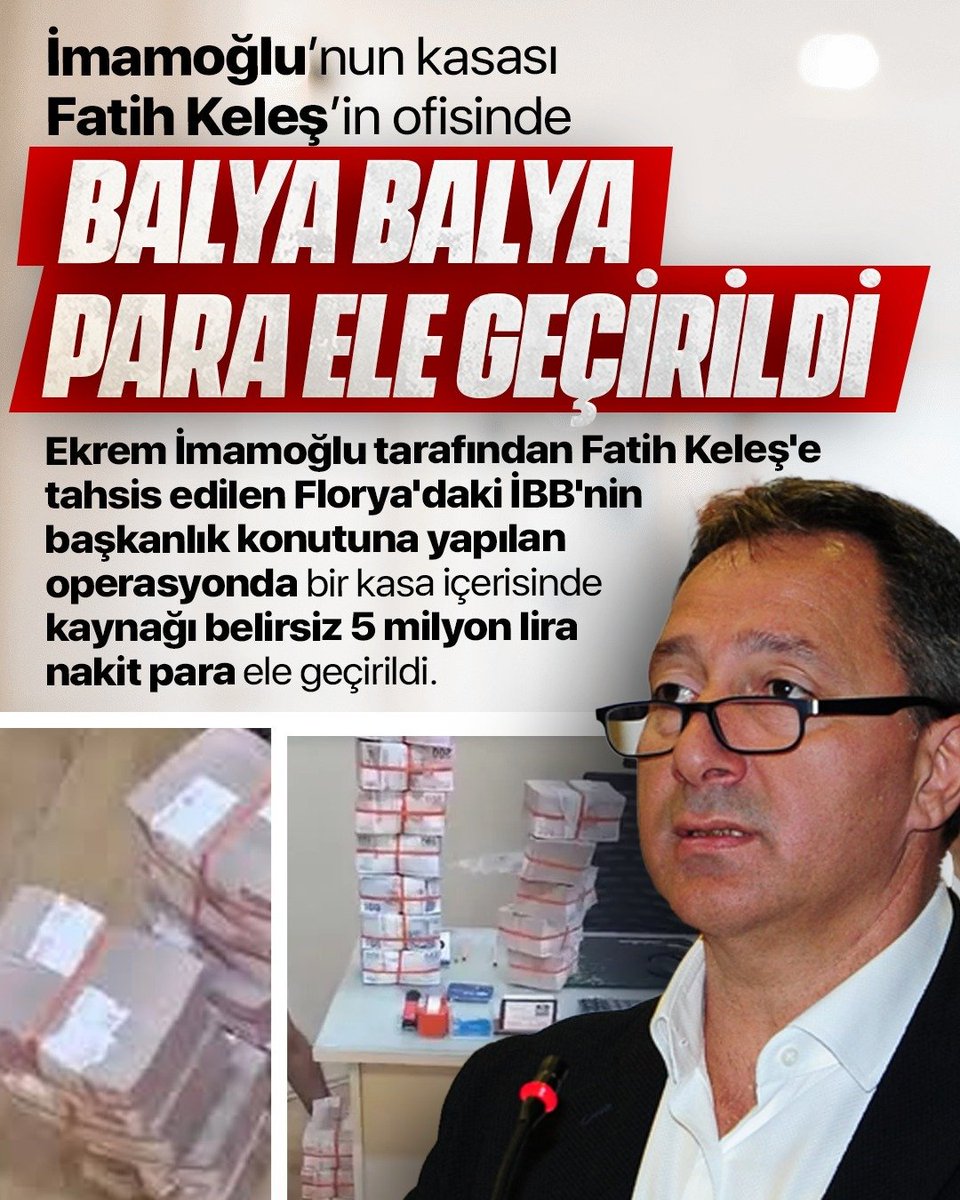 Asrın Yolsuzluğu: Balya balya para ele geçirildi

Ekrem İmamoğlu tarafından Fatih Keleş'e tahsis edilen Florya'daki İBB'nin başkanlık konutuna yapılan operasyonda bir kasa içerisinde kaynağı belirsiz 5 milyon lira nakit para ele geçirildi.