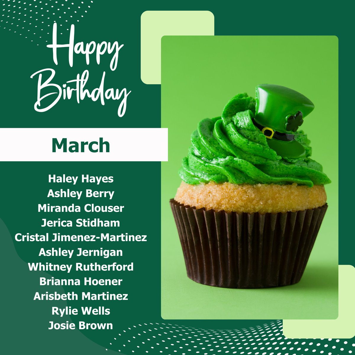 What do you say to someone celebrating a birthday on March 17th?...."Irish you a happy birthday!". 🎂🍀

It’s a brand-new month, which means it’s time to celebrate our amazing CAPNA staff members with March birthdays! 🎉

#CAPNA #CommunityAction #HappyBirthday