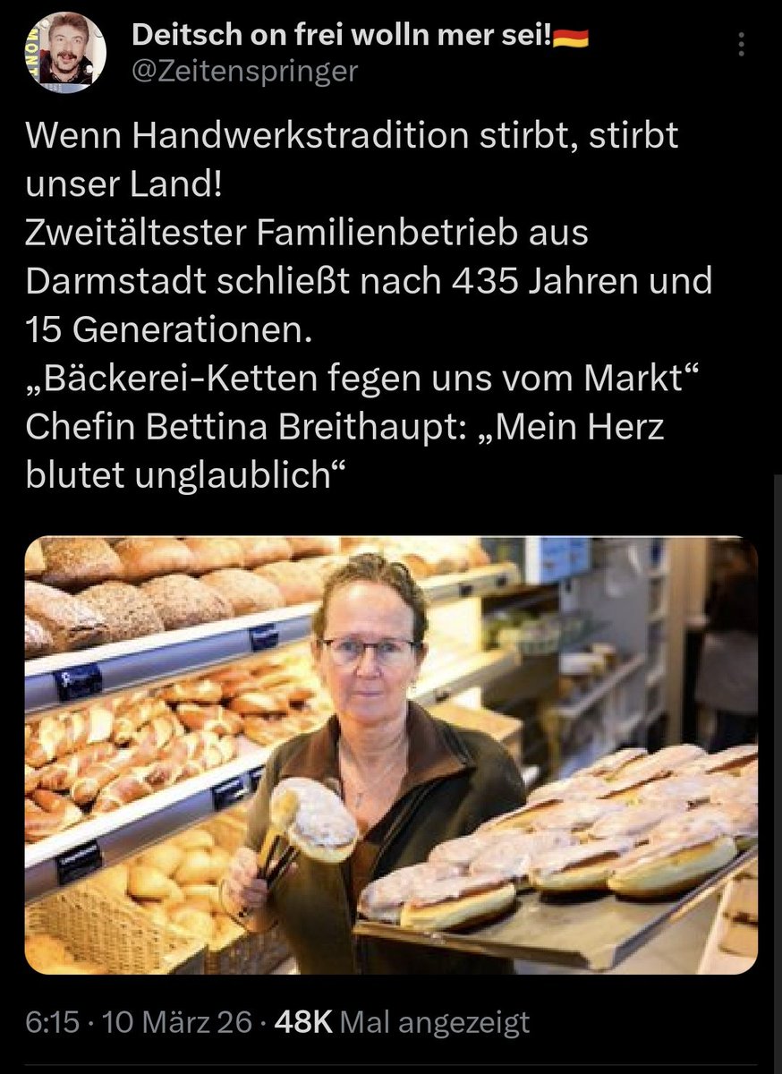 jono0815's tweet photo. Diejenigen,die sich darüber aufregen,dass das traditionelle Handwerk für Nahrungsmittel in Deutschland stirbt,sind die gleichen,die in Discountern einkaufen. Aber Hauptsache meckern. https://t.co/0JAFQakPmR