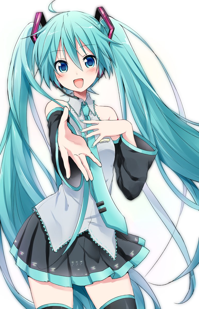 初音ミク 「この頃あたりの絵柄にすごく似ているなと感じた、目の塗りや前髪・サイドの毛束や描き」|スだちのイラスト