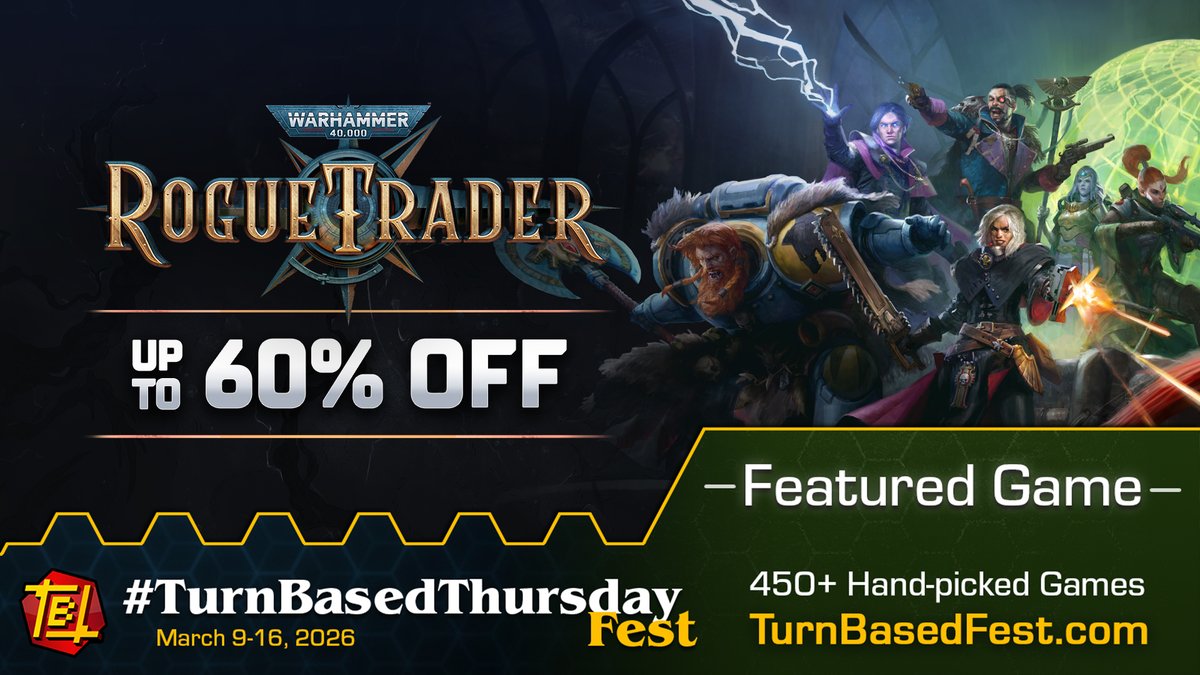 OwlcatGames's tweet photo. Spring is upon is, and with it, are the discounts! Warhammer 40,000: Rogue Trader is a part of TurnBasedThursdayFest with up to 60% off. 

Your voidship awaits, Lord Captain! https://t.co/vD7vCXyLfz