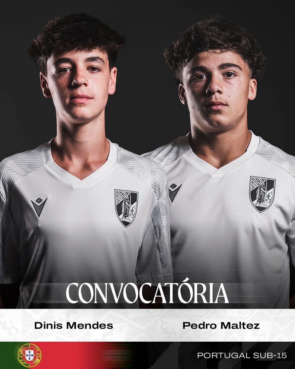 VitoriaSC1922's tweet image. Dinis Mendes e Pedro Maltez também vão à Seleção Sub-15 🇵🇹

Vitória SC com dez jogadores no Torneio Inter-Seleções, que se realiza entre os dias 13 e 15 de março 👏

#UnidosPeloVitória • #FutebolFormação • #Sub15