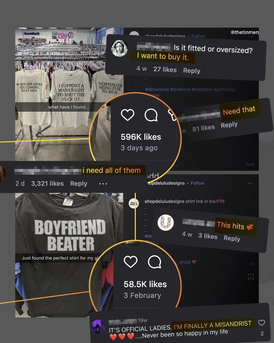 Really pathetic when women act like misogynistic men who fantasize about violence against women. 
Regardless, when I see this type of media, it reminds me  that normalization of violence against men is so prolific you can sell merchandise profiting off of IPV.