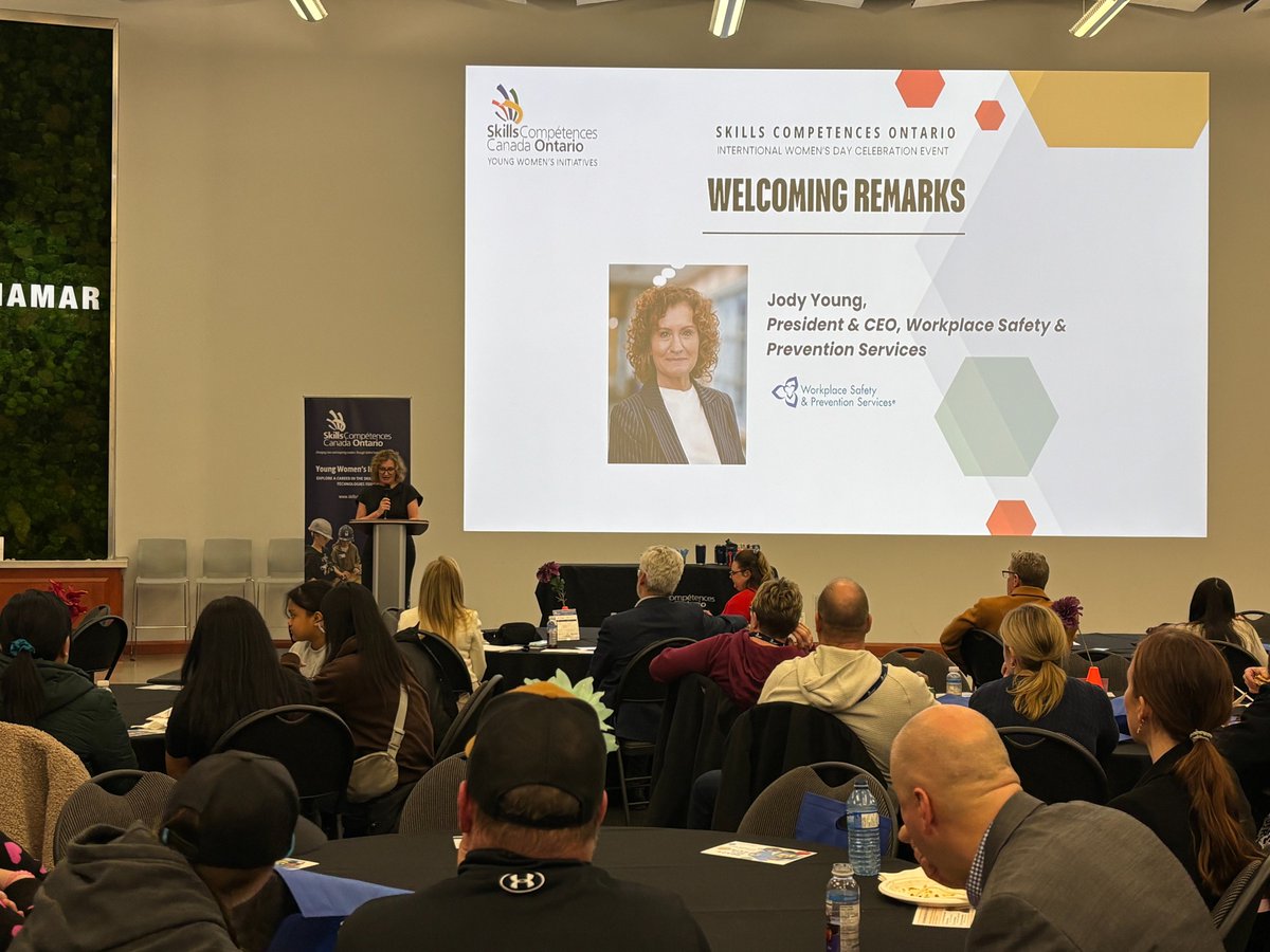 IanSkillsON's tweet photo. I was pleased to celebrate women in the skilled trades during the Skills Ontario International Women's Day Celebration. Thank you to  Candice White , CEO of @SkilledTradesON , and Jody Young, President &amp; CEO of @WSPS_NEWS , for speaking at this event. https://t.co/rQ8gU031AO