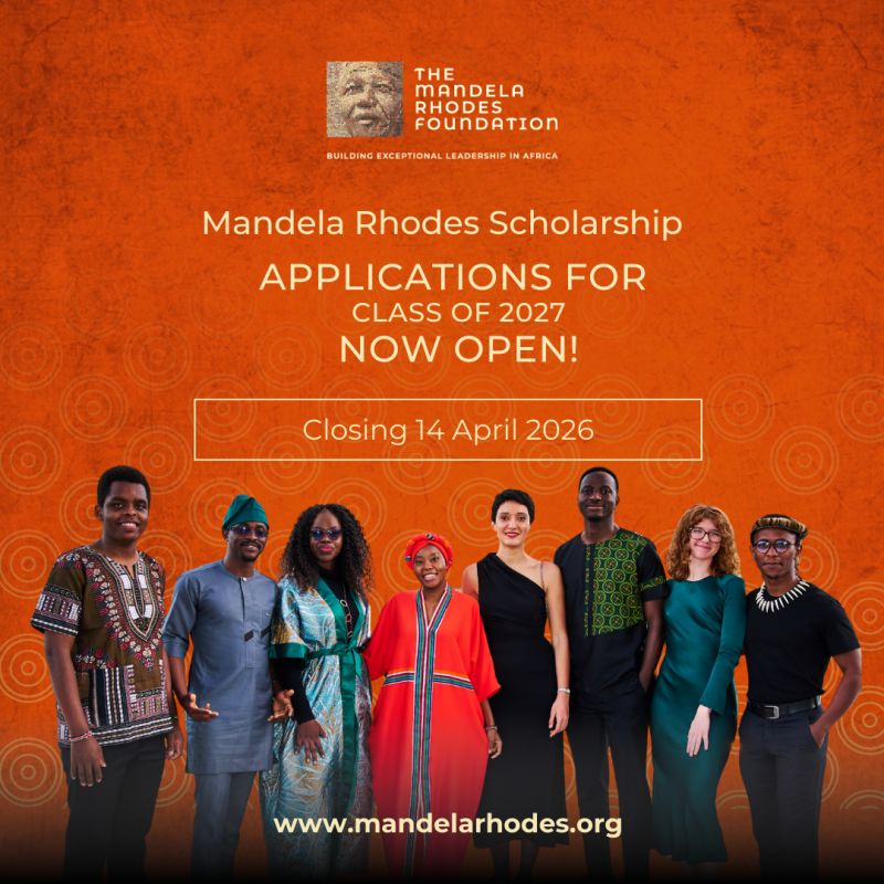 🎓 Mandela Rhodes Scholarship 2027
Fully funded postgraduate scholarship for African students to study in South Africa.
🎁 Tuition + accommodation + stipend + leadership program
 📅14 April 2026
 🔗 wp.me/p23f03-dnB
#Scholarships #StudyInAfrica #MandelaRhodes