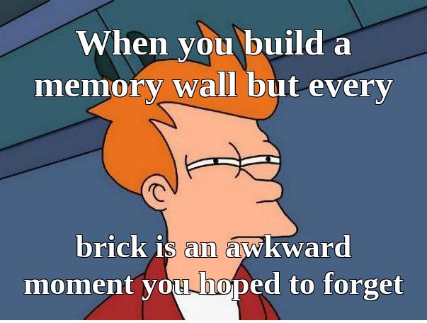 thesoberingpage's tweet image. My memory wall: a cringe museum, one awkward souvenir at a time. #RecoveryHumor #SoberingPage