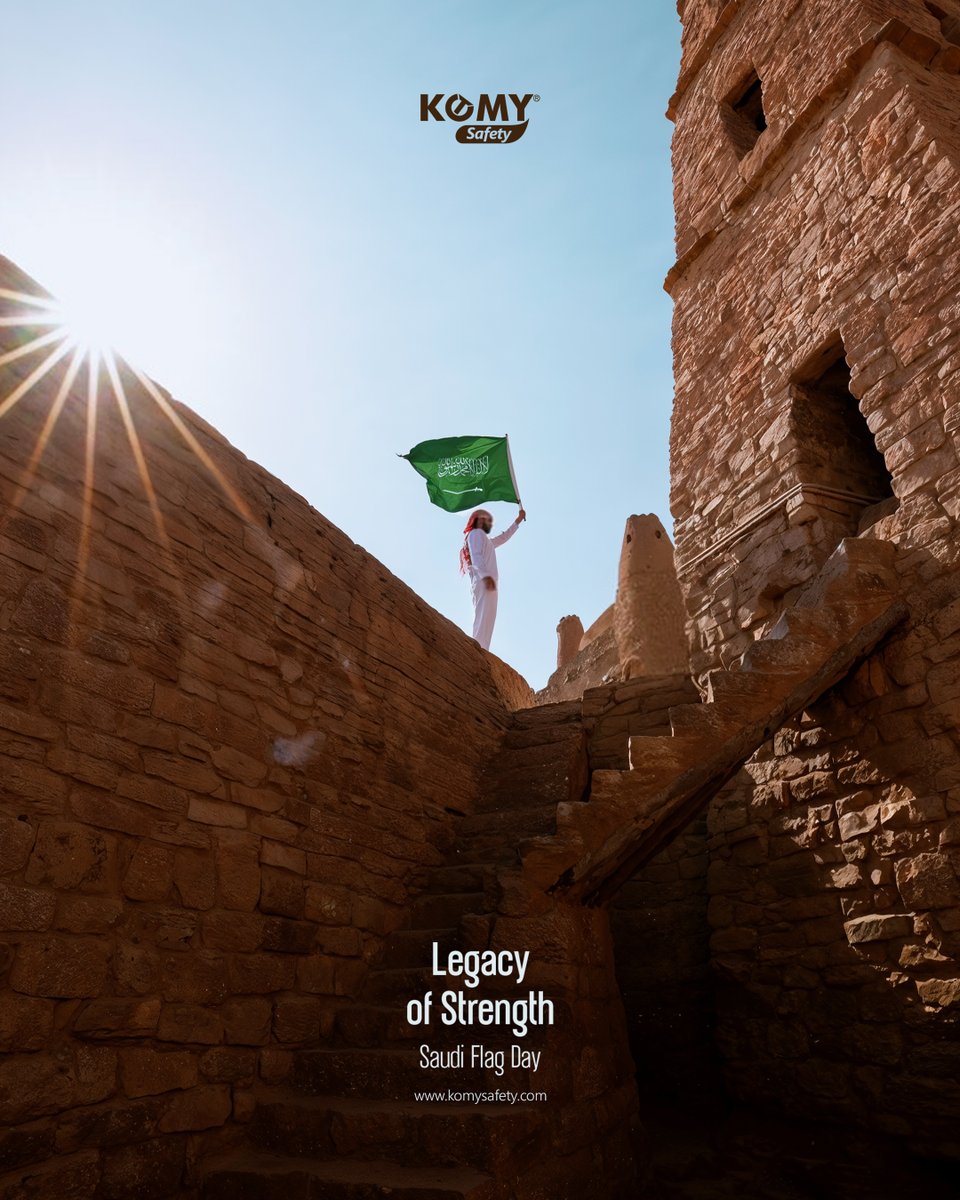 komysafetysa's tweet image. Standing on the shoulders of history, raising what was always worth raising. This flag has been carried through centuries of strength, sacrifice &amp;amp; pride. Today, we honour every hand that ever held it high. Happy Saudi Flag Day.

#Komy #SaudiFlagDay #PrideOfSaudi #ProudMoment