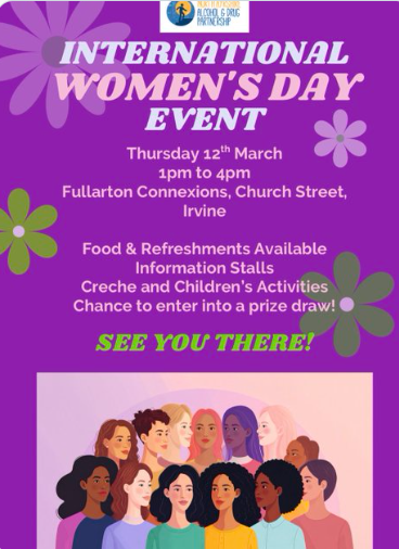 🌟 Join us this Thursday for our Int Women’s Day event!  A chance to celebrate the incredible women across our North Ayrshire community. We’re looking forward to a fun day of connection, learning, and empowerment. 💜✨Full details 👇
 #WomensDay2026 #NACommunity