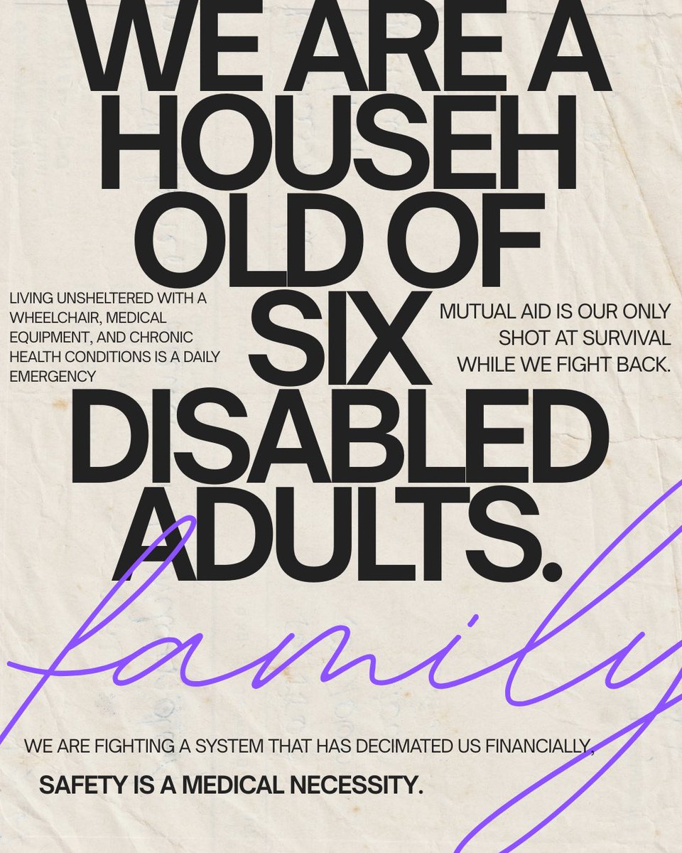 unMuseMe's tweet image. 🚨URGENT: $280 NEEDED BY 11 AM TODAY.🚨
Currently at $0 / $280.

We are facing immediate displacement from our #accessible motel. This is the difference between a roof and the street for my #family tonight.

Donate:
🟦 CashApp: STORYLEGAIE
🟦 Venmo: SUBVERSIVA
#disabilityjustice