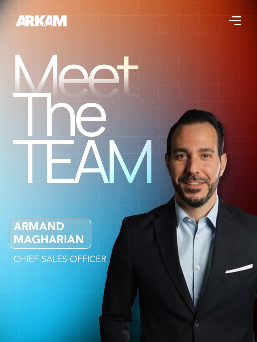 Arkam_Banking's tweet photo. Armand Magharian, our Chief Sales Officer, plays a key role in shaping Arkam’s commercial strategy and driving growth.

He works closely with financial institutions and internal teams to align business needs with Arkam’s modular banking capabilities. https://t.co/jjbeMdz2Ll