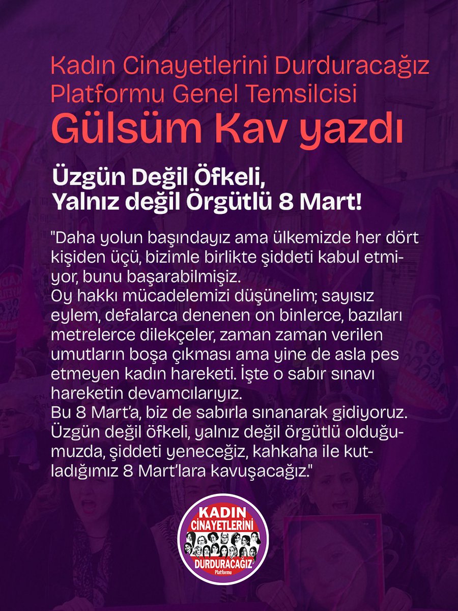 Kadın Cinayetlerini Durduracağız Platformu tweet media