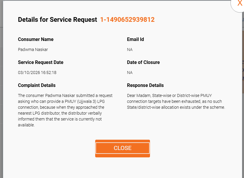 PinakiNaskar4's tweet photo. @MoPNG_eSeva Your Service Request No.1-1490652939812 has been successfully registered.
IndianOil
Received this message on  04.52 PM
portal show this
Please tell actual matter
can i get ujjla connection or not?
@PMOIndia @indanegasonline https://t.co/eOFOFT0mtt
