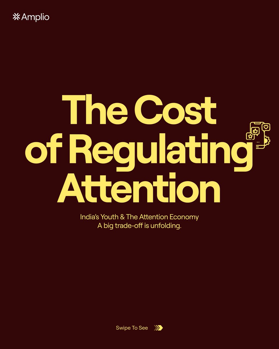 InvestAmplio's tweet photo. Social media regulation isn’t just cultural — it’s economic.

With 65% of India under 35, policies on digital access affect productivity, ads, telecom, and the creator economy.

The real challenge: protecting youth while preserving the growth of the attention economy. https://t.co/4fTKk3Cf83