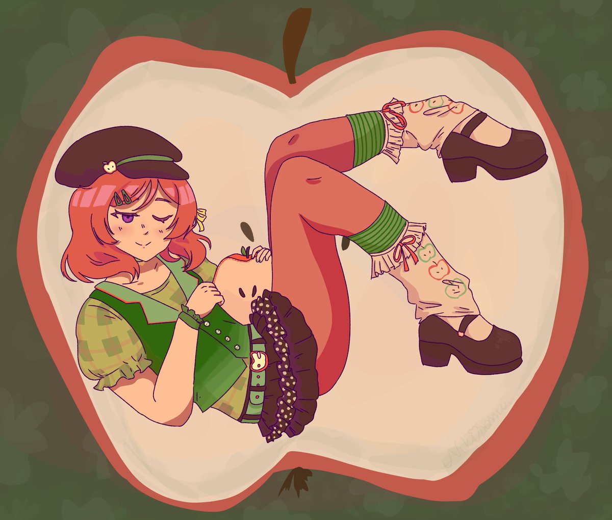 nikipomuart's tweet photo. hii i might be late but i wanted to draw and share anyway :) apple maki so cuteee i hope i did ok with her outfit

#AshrrocDtiys #lovelive https://t.co/w1eqOXD2tp