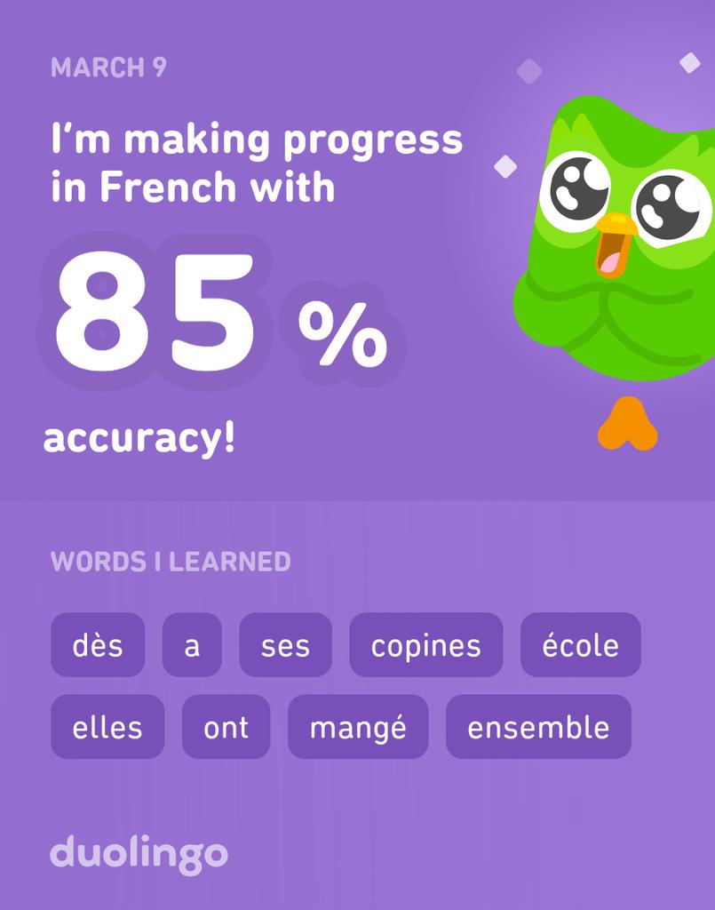leftbrainstuff's tweet photo. I’m learning French on Duolingo! It’s free, fun, and effective. https://t.co/v7EpS7hWoF