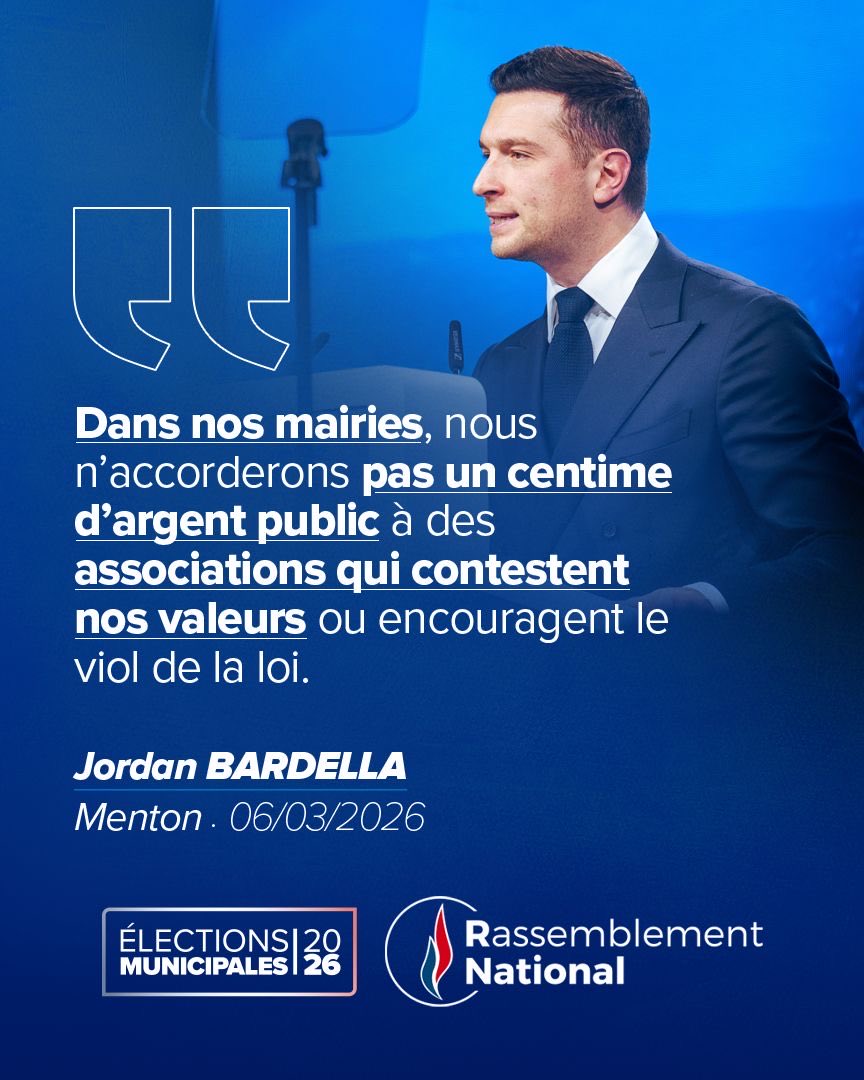 🔵 Avec un maire RN, votre commune cessera de dilapider de l'argent dans des associations militantes qui font de l’idéologie avec l’argent des contribuables !

Les subventions municipales doivent être attribuées avec bon sens et en toute transparence, au service des habitants et